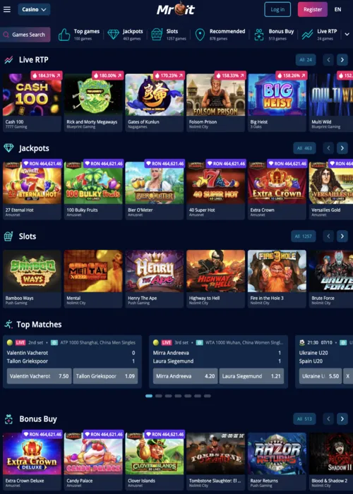 Sélection jeux machines crypto Mr Bit Casino